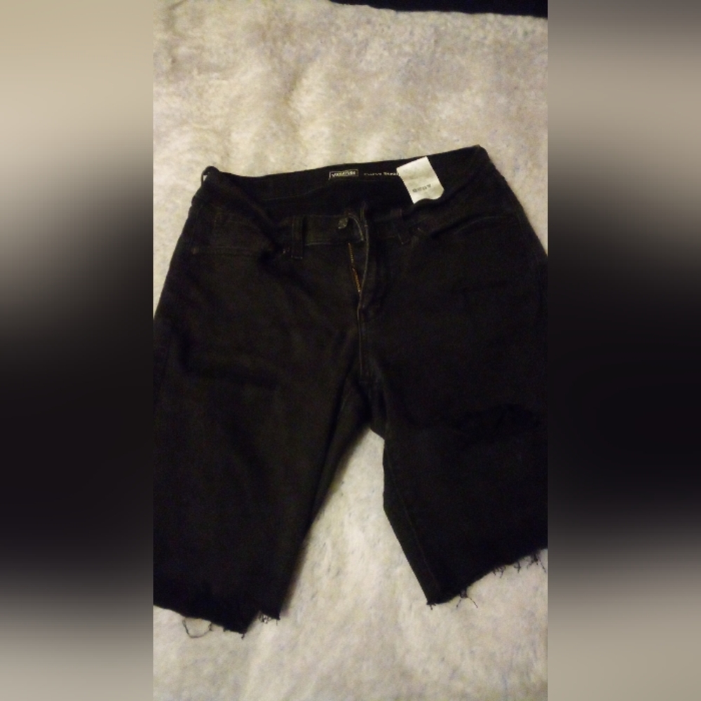 Black jean shorts